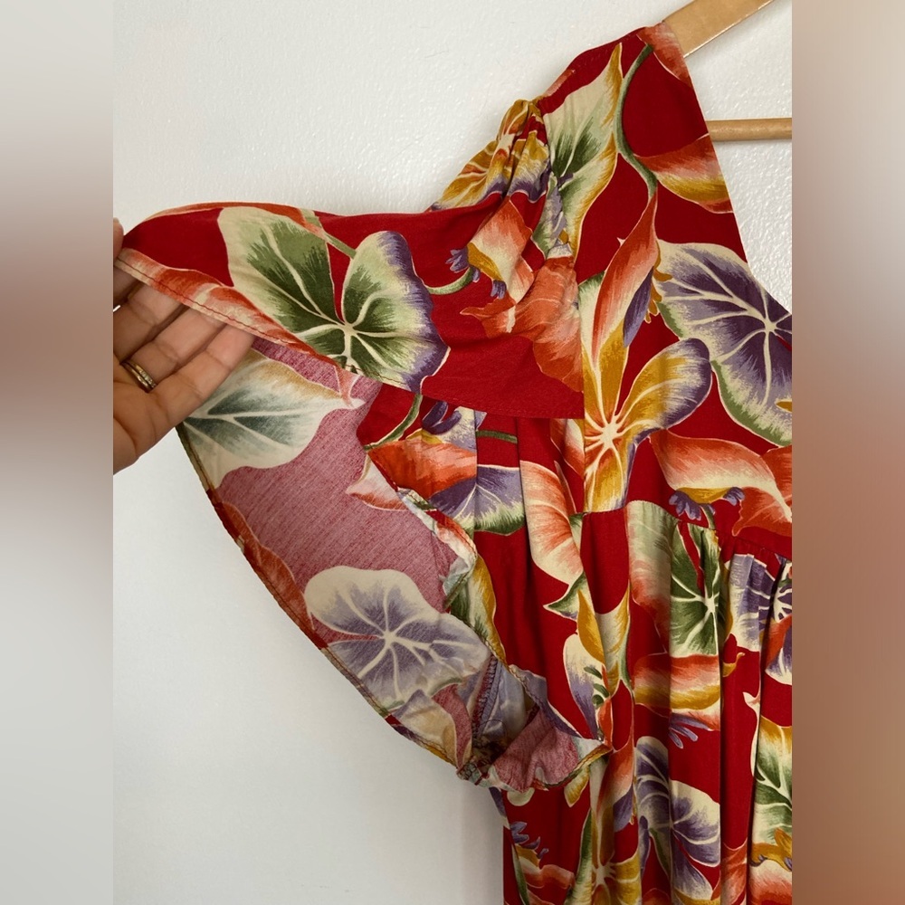 Hilo Hatties The Hawaiian Original Mumu Floral Maxi Dress 2XL Red USA Tropical‎ - Picture 4 of 9